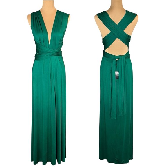 NWT Tart Transformer Maxi Dress Sz M Kelly Green Modal Event Feminine Flowy - Picture 2 of 12
